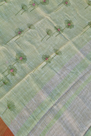 Linen Embroidery - Light Green