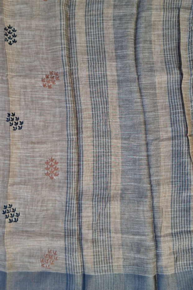 Linen Embroidery - Brown