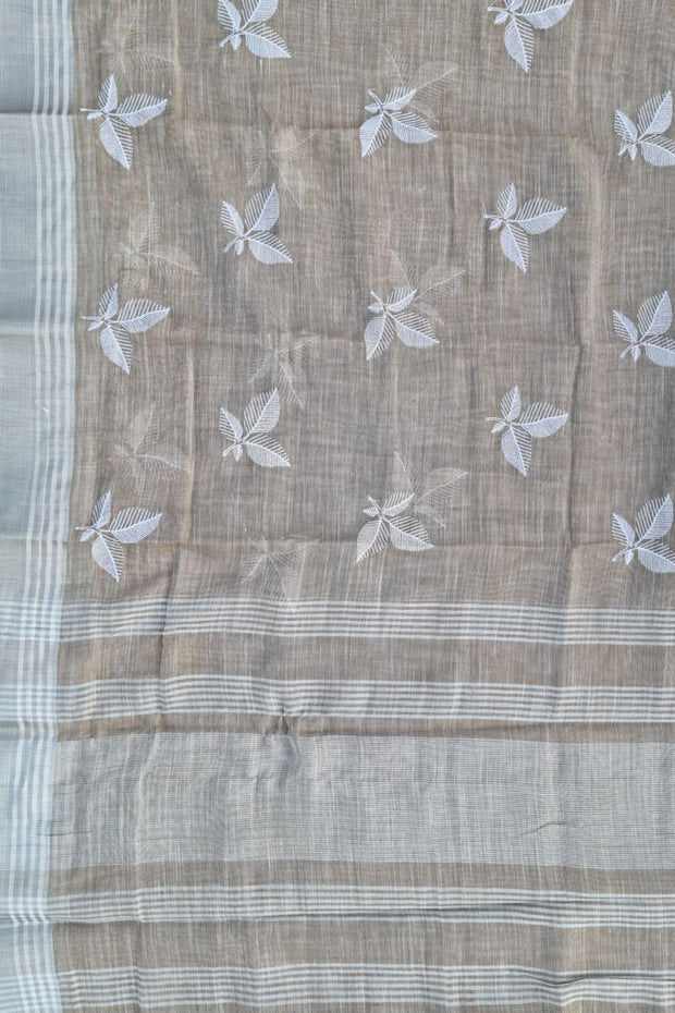 Linen Embroidery - Light Brown