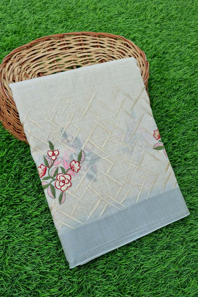 Linen Embroidery - Beige