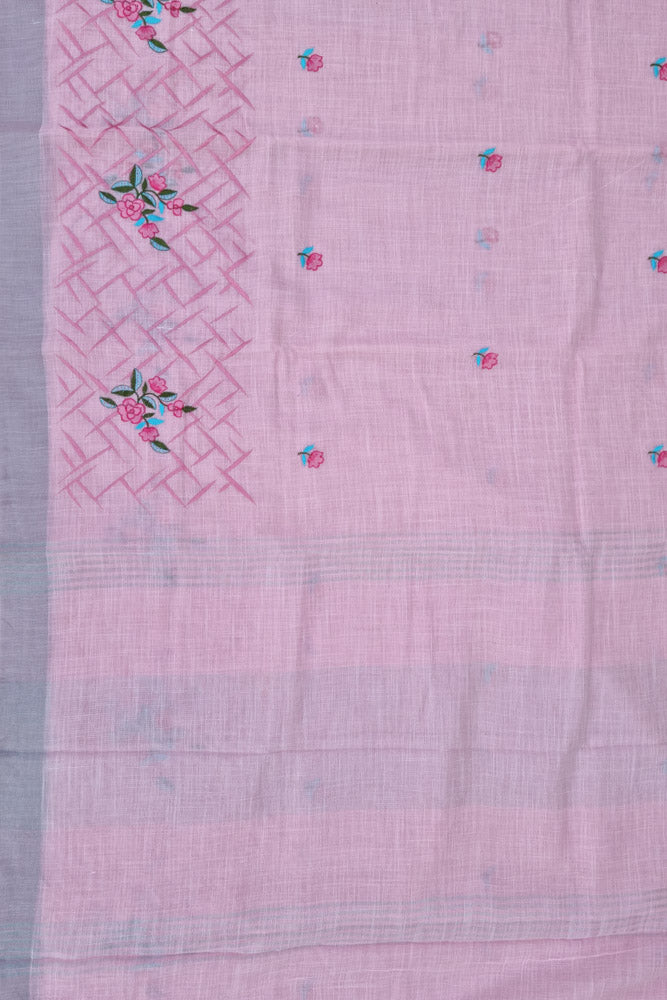 Linen Embroidery - Pink