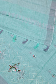 Linen Embroidery - Bluish Green
