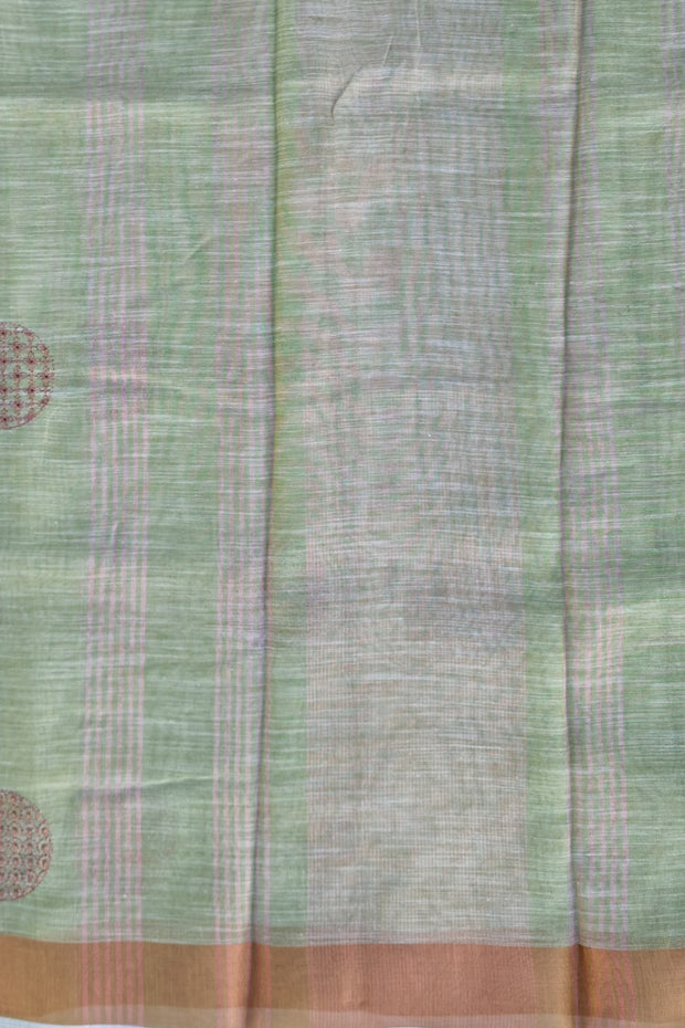 Linen Embroidery - Green