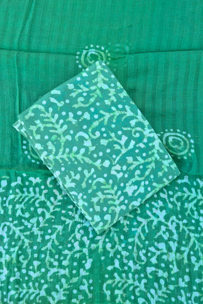 HandBlock Print Suit - Jungle Green