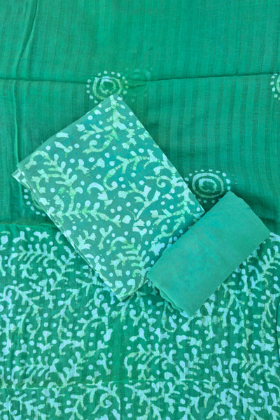 HandBlock Print Suit - Jungle Green