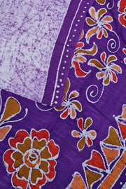 Voile Saree With Blouse - Purple