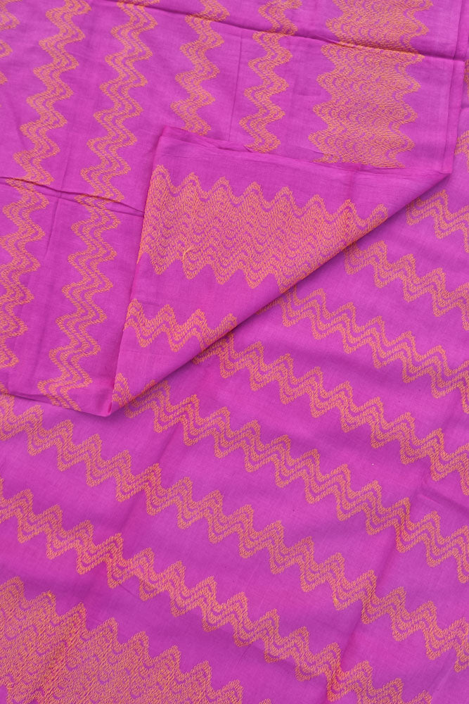 Voil Saree Without Blouse - Neon Pink