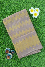 Voil Saree Without Blouse - Sand Brown