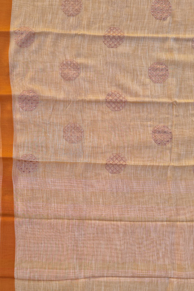 Linen Embroidery - Light Orange