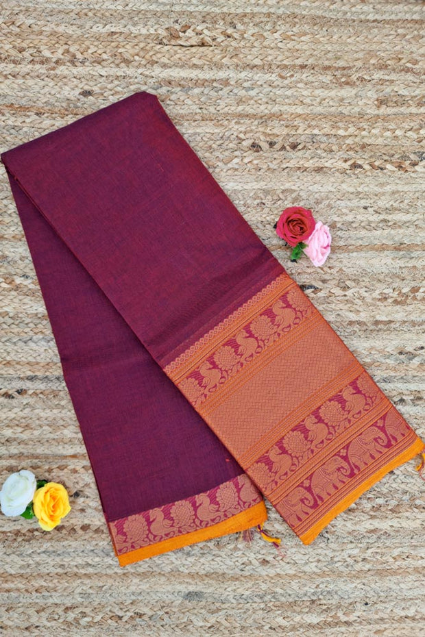 Kanchi Narayanapet Series - Maroon Brown