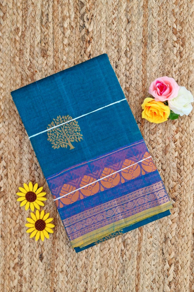 Kanchi Royal Pallu - Peacock Blue