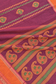 Kanchi Gap Border Series - Dark Maroon Red