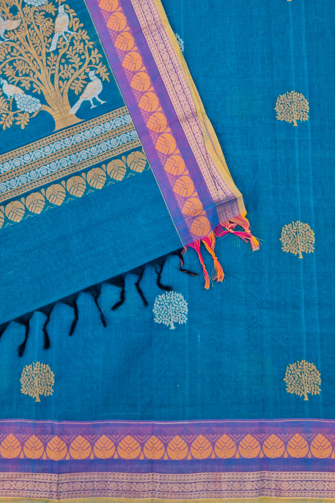 Kanchi Royal Pallu - Peacock Blue