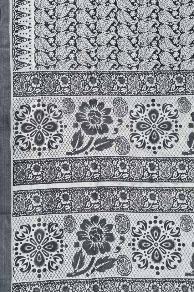 Chettinad Cotton Saree - Black/Grey