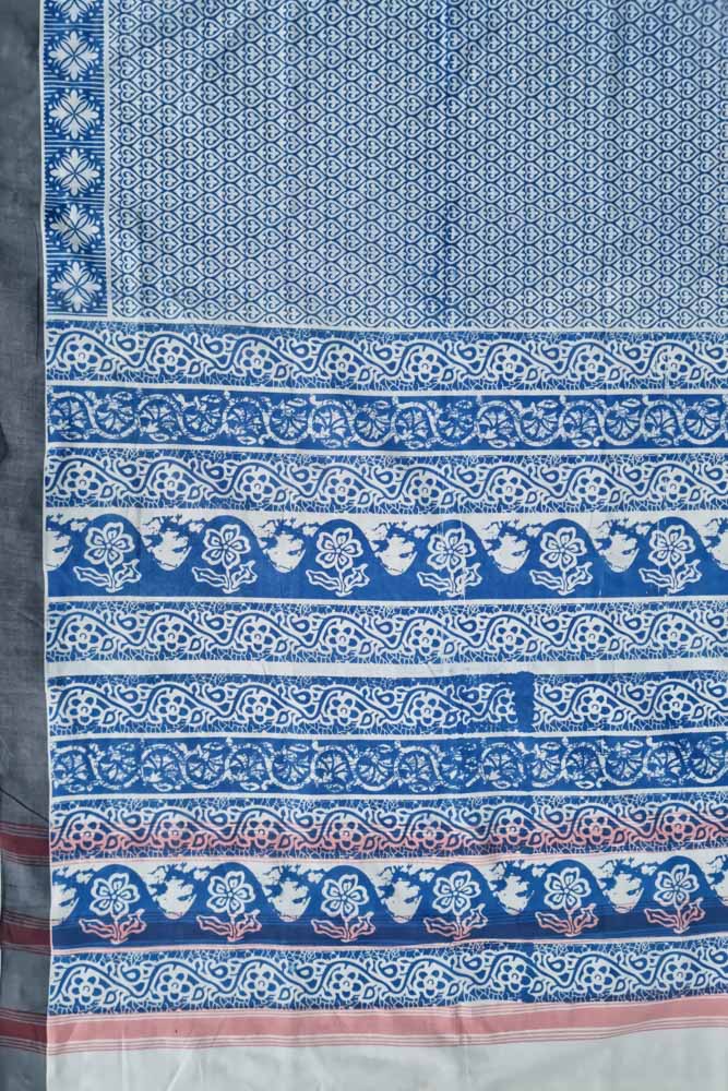 Chettinad Cotton Saree - Blue/Grey