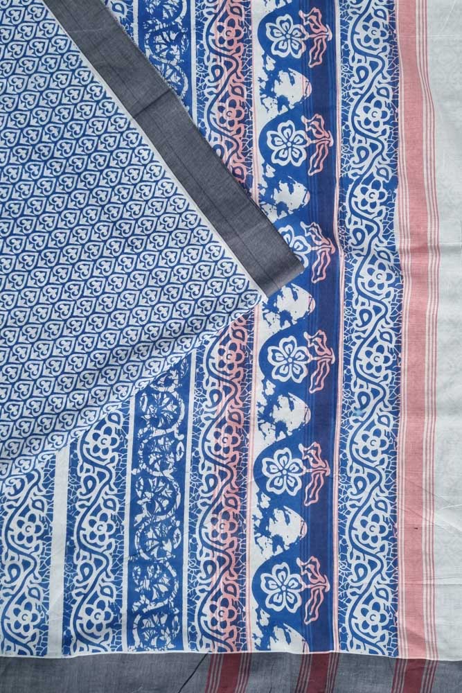 Chettinad Cotton Saree - Blue/Grey