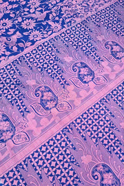 Chettinad Cotton Saree - Navy Blue/Pink