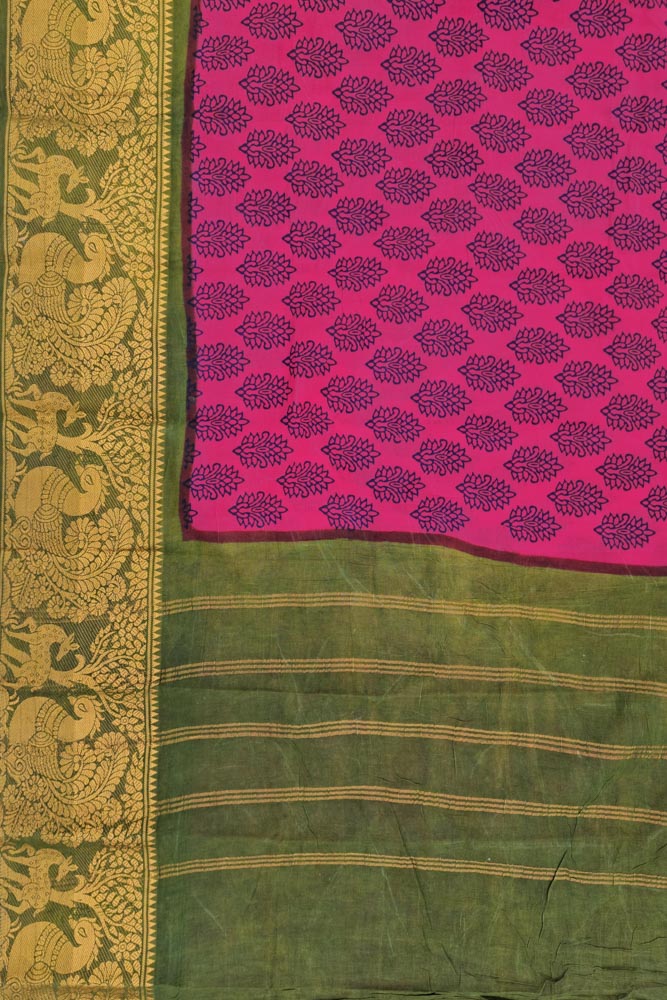 Alaya Sungudi - Pink/Green