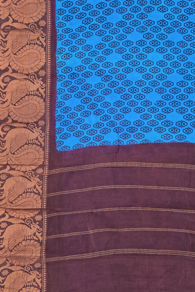 Alaya Sungudi - Blue/Brown