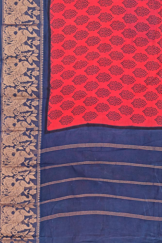 Alaya Sungudi - Orange/Blue