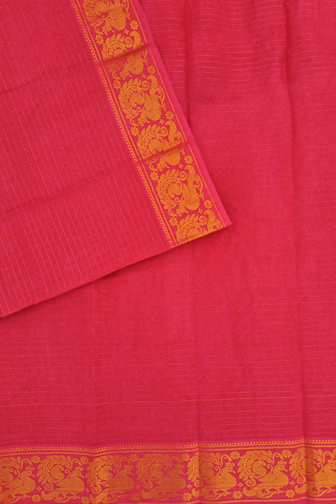 Sungudi Kattam - Reddish Pink With Blouse