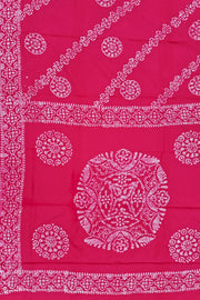 Voil Saree With Blouse - Rani Pink