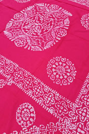 Voil Saree With Blouse - Rani Pink