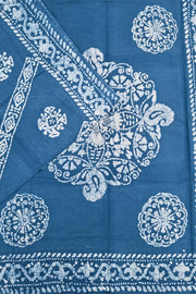 Voil Saree With Blouse - Capri Blue