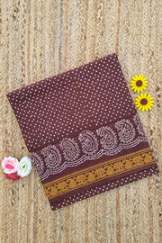 Malar Sungudi One Side Border - Brown