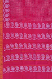 Malar Sungudi One Side Border -  Dark Pink