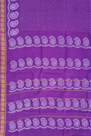 Malar Sungudi One Side Border - Voilet