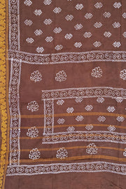 Malar Sungudi One Side Border - Brown