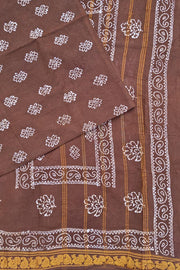 Malar Sungudi One Side Border - Brown