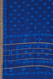 Malar Sungudi One Side Border - Dark Blue