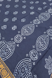 Malar Sungudi One Side Border - Indigo Blue