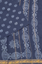 Malar Sungudi One Side Border - Indigo Blue