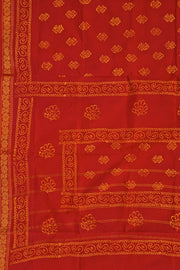 Malar Sungudi One Side Border - Red