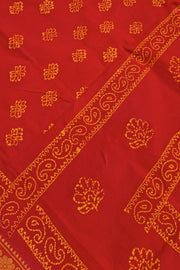 Malar Sungudi One Side Border - Red