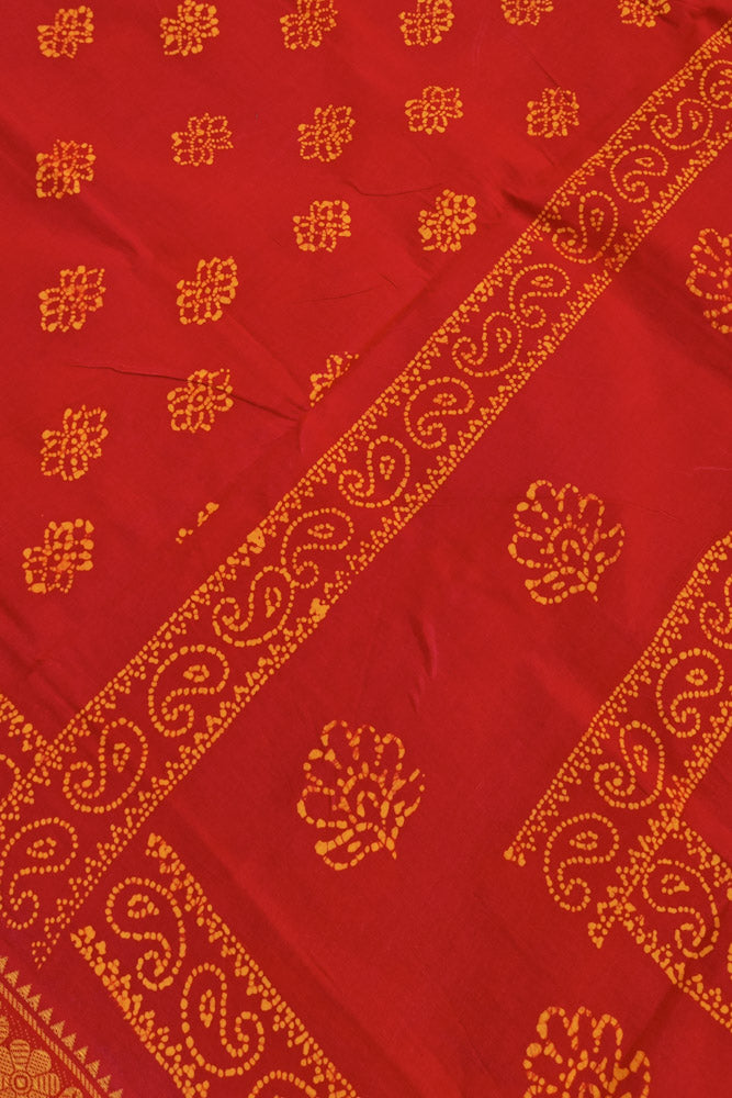 Malar Sungudi One Side Border - Red