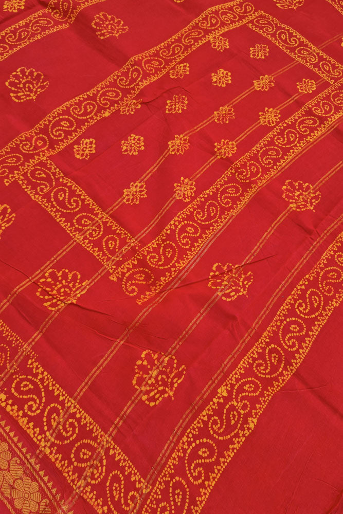 Malar Sungudi One Side Border - Red