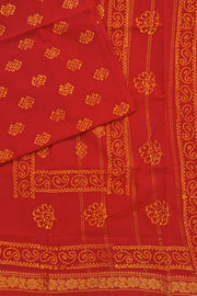 Malar Sungudi One Side Border - Red