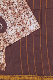 Batik Sungudi One Side Border - Coffee Brown