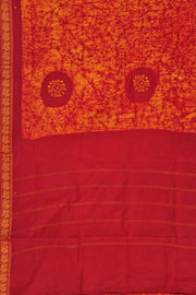 Batik Sungudi One Side Border - Reddish Orange