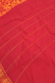 Batik Sungudi One Side Border - Reddish Orange