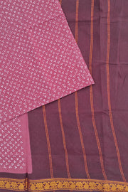 Malar Sungudi One Side Border - Onion Pink