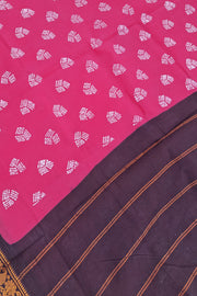 Malar Sungudi One Side Border - Pink