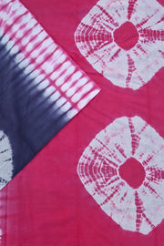 Voil Saree With Blouse - Indigo Blue/Pink