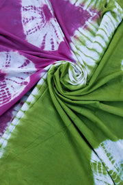 Voil Saree With Blouse - Lavender/Parrot Green