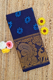 Big Border Batik Sungudi- Navy Blue