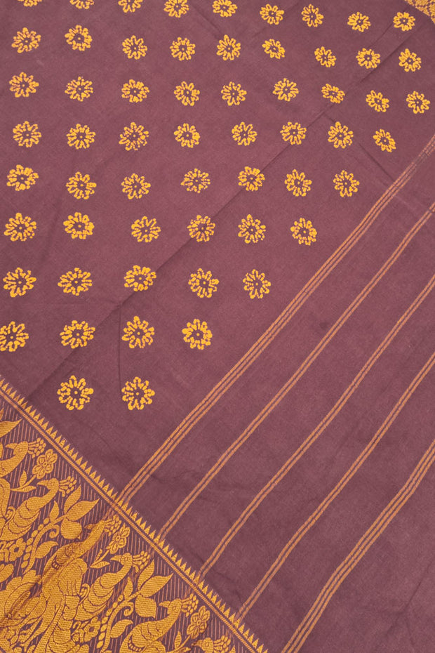 Big Border Batik Sungudi - Brown